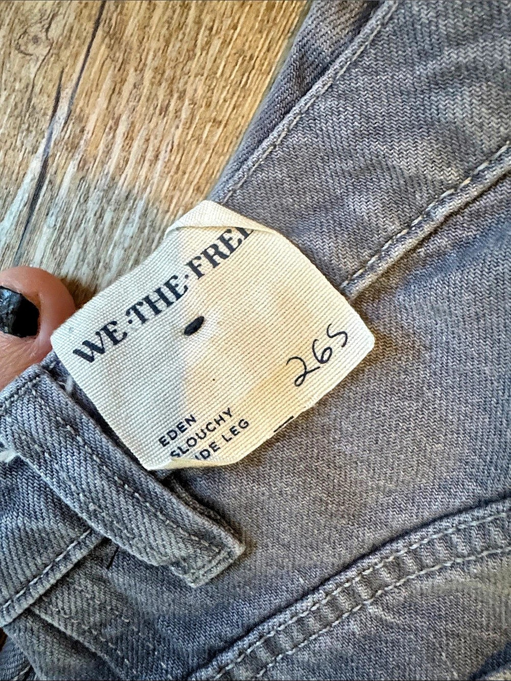 We The Free Barrel, 76Wide Leg Jeans in Gray Waist 26 Short - Picture 4 of 6